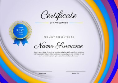 dinamik kurumsal element geometrik turuncu renkli soyut sertifika tasarım şablonu