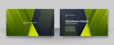 Zarif koyu yeşil ve siyah kart şablonu