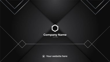 Profesyonel siyah ve gümüş renkli kart tasarım şablonu