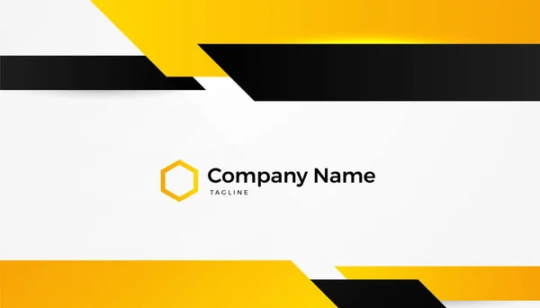 Simple Black Orange Yellow Business Card Template — Stock Vector