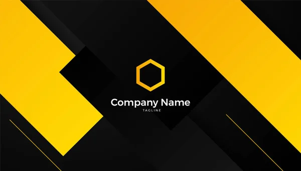 Simple Black Orange Yellow Business Card Template — Stock Vector