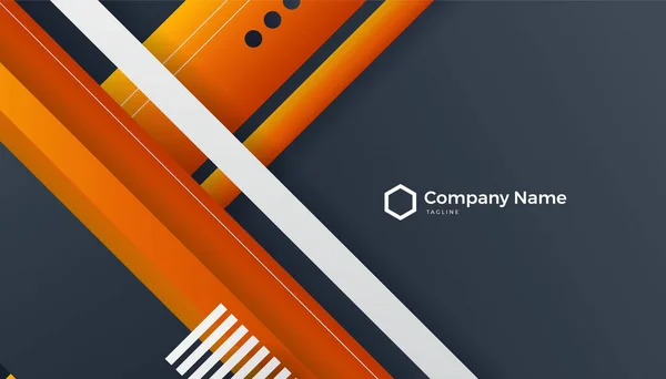 Modern Luxury Black Orange Business Card Print Template Design Vector — Stock Vector