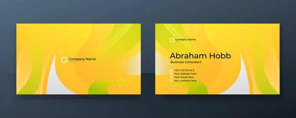 stock vector Modern orange yellow business card design template