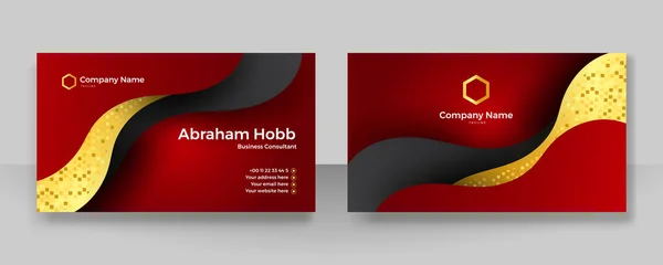 stock vector abstract black and red business card template