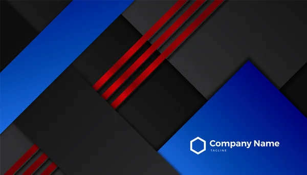 Schwarz Blaue Und Rote Visitenkarten Design Vorlagenvektor — Stockvektor