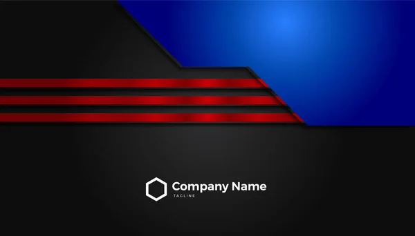 Schwarz Blaue Und Rote Visitenkarten Design Vorlagenvektor — Stockvektor