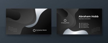 Modern siyah ve mavi kartvizit tasarım şablonu