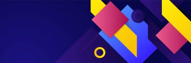 Buton lu renkli web banner konsepti. Degrade renkler ve soyut dinamik şekiller ile yatay promosyon afiş koleksiyonu. Web sitesi için başlık tasarımı. Canlı arka plan.