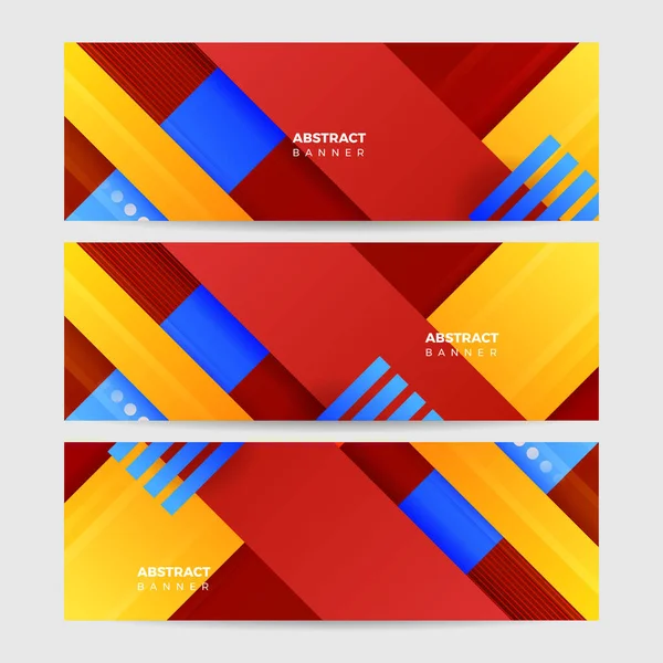 Modèle Abstrait Conception Bannière Polygone Coloré — Image vectorielle