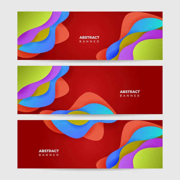 Modèle Abstrait Conception Bannière Polygone Coloré — Image vectorielle