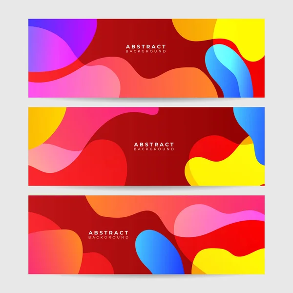Colorido Concepto Banner Web Con Pulsador Colección Banners Promoción Horizontal — Vector de stock