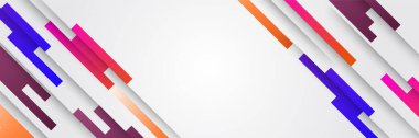 Buton lu renkli web banner konsepti. Degrade renkler ve soyut dinamik şekiller ile yatay promosyon afiş koleksiyonu. Web sitesi için başlık tasarımı. Canlı arka plan.