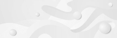 Beyaz ve gri okları olan teknolojik pankart tasarımı. Soyut geometrik vektör arkaplanı. Beyaz soyut modern arkaplan tasarımı.