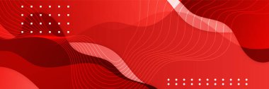 Kırmızı gradyan üzerinde soyut çizgiler desen teknolojisi. Vektör soyut grafik tasarım pankart şablonu.