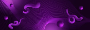 Geniş afiş afiş için koyu mor arka plan. Vektör soyut grafik tasarım pankart şablonu.