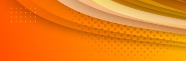 Turuncu soyut afiş arkaplanı. Soyut modern turuncu beyaz afiş arkaplan gradyan rengi. Çember yarım ton eğimli sarı ve turuncu eğri dalga dekorasyonu.