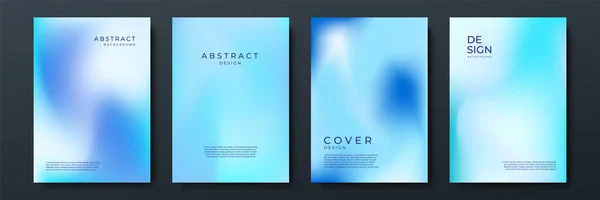 抽象的なグラデーションのテクスチャの背景にダイナミックぼやけた効果が設定された青の背景 パンフレット ポスター バナー チラシ カードのテンプレート ベクターイラスト — ストックベクタ
