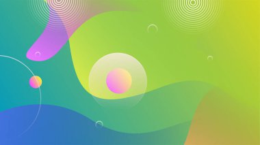 Soyut renkli arkaplan. Poster kapağı tasarımı için değişken geometrik arkaplan dokusu. Asgari renk soyut gradyan pankart şablonu. Modern vektör dalga şekli