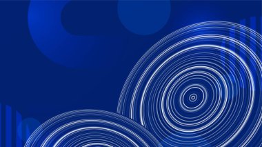 Sunum tasarımı, el ilanı, sosyal medya kapağı, web pankartı ve teknoloji afişi için modern modayı gösteren koyu mavi arkaplan