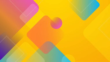 Geometrik şekiller, çizgiler ve dalgalarla modern renkli turuncu soyut arkaplan