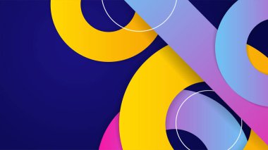 Geometrik şekilleri, çizgileri ve dalgaları olan modern renkli soyut arkaplan