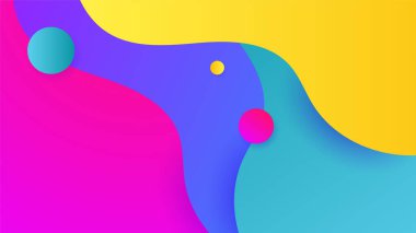 Kırmızı ve mavi renkli şekil tasarım arka planına sahip modern geometrik