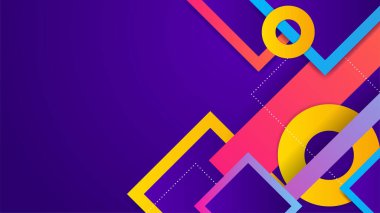Geometrik şekilleri, çizgileri ve dalgaları olan modern renkli soyut arkaplan