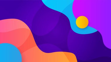 Geometrik şekilleri, çizgileri ve dalgaları olan modern renkli soyut arkaplan