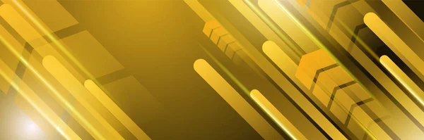 Projeto Banner Digital Tecnologia Ouro Amarelo Design Moderno Luxo Tecnologia — Vetor de Stock