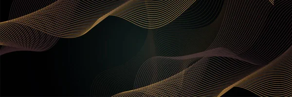 Zwart Goud Technologie Digitaal Banner Ontwerp Ontwerp Moderne Luxe Futuristische — Stockvector