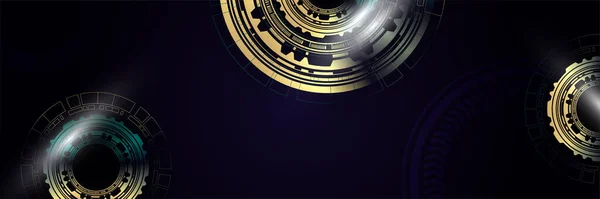 Дизайн Цифрових Банерів Чорно Золотих Технологій Дизайн Сучасних Розкішних Футуристичних — стоковий вектор