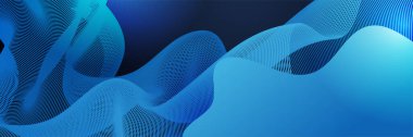 Soyut Mavi teknoloji banner tasarımı