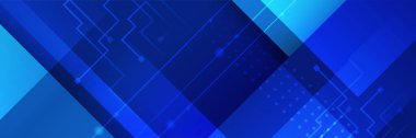 Geniş Siber Güvenlik İnternet ve ağ konsepti. Çeşitli teknolojik elementlere sahip yüksek teknoloji vektör çizimi. Soyut küresel bilim kurgu kavramı. Mavi arkaplanda dijital internet iletişimi.