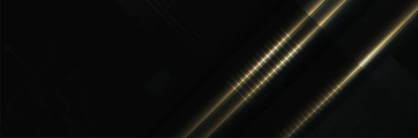 Diseño Banner Digital Tecnología Oro Negro Diseño Moderno Lujo Futurista — Archivo Imágenes Vectoriales