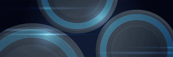 Design Banner Tecnologia Azul Abstrato — Vetor de Stock