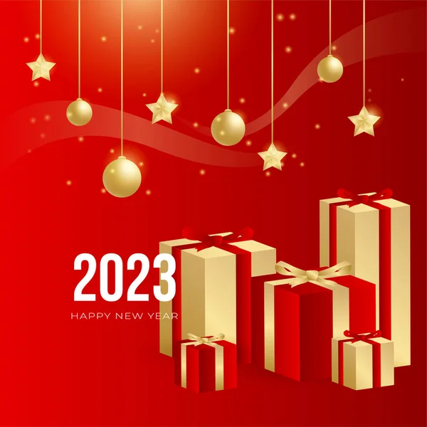 Happy New Year 2023 Square Post Card Background Social Media — Stock Vector