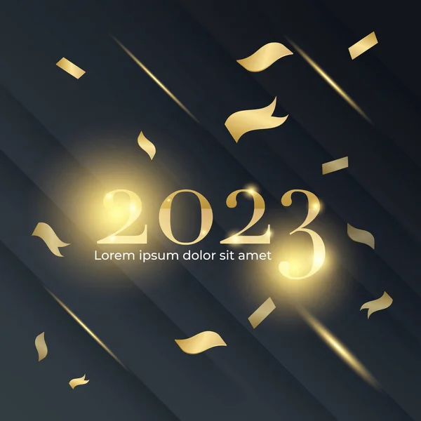 2023 Feliz Año Nuevo Banner Ilustración Vectorial Con Números Blancos — Vector de stock