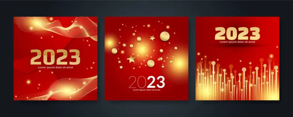 Bonne Année 2023 Fond Carte Postale Carré Pour Modèle Médias — Image vectorielle