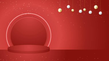 Mutlu noeller ve mutlu yeni yıl afişleri, şenlikli podyum ve fotokopi alanı