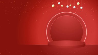 Mutlu noeller ve mutlu yeni yıl afişleri, şenlikli podyum ve fotokopi alanı