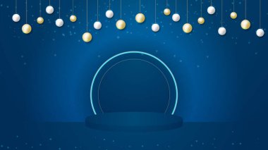 Mutlu noeller ve mutlu yeni yıl afişleri, şenlikli podyum ve fotokopi alanı