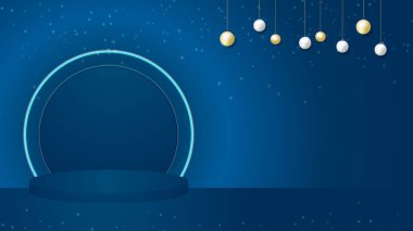 Mutlu noeller ve mutlu yeni yıl afişleri, şenlikli podyum ve fotokopi alanı