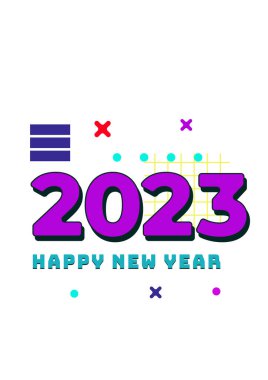 Mutlu yıllar 2023 Renkli poster tasarımı şablonu