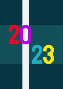 Mutlu yıllar 2023 Renkli poster tasarımı şablonu
