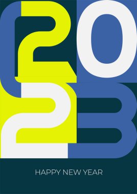 Mutlu yıllar 2023 Renkli poster tasarımı şablonu