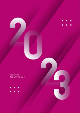 Mutlu yıllar 2023 Renkli poster tasarımı şablonu