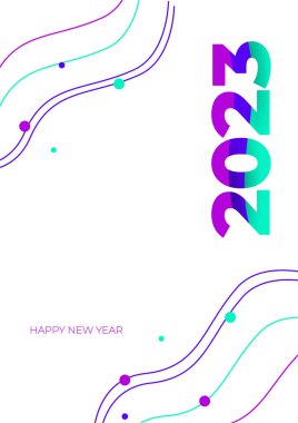 Mutlu yıllar 2023 Renkli poster tasarımı şablonu