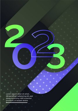 Lüks tasarım mutlu yıllar 2023 Renkli sayıyla