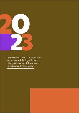 Mutlu yıllar 2023 poster şablonu