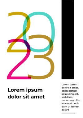 Mutlu yıllar 2023 poster şablonu